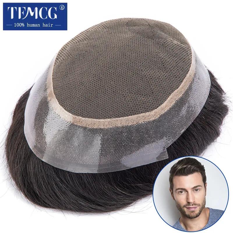 Australia Toupee Men Lace PU Base Wig For Men Male Hair Prosthesis Breathable Man Wig Capillary Prosthesis Replacement System 1