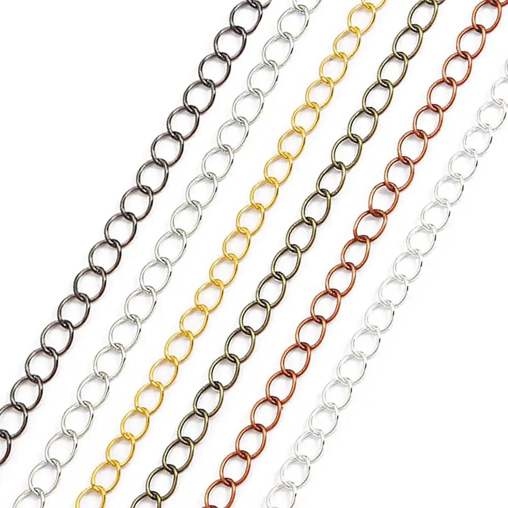 5m/lot 2.5 2.8 3.6 4.8 mm Open Link Ring Extended Extension Necklace Chains Tail Extender Chain For DIY Jewelry Making Supplies 1