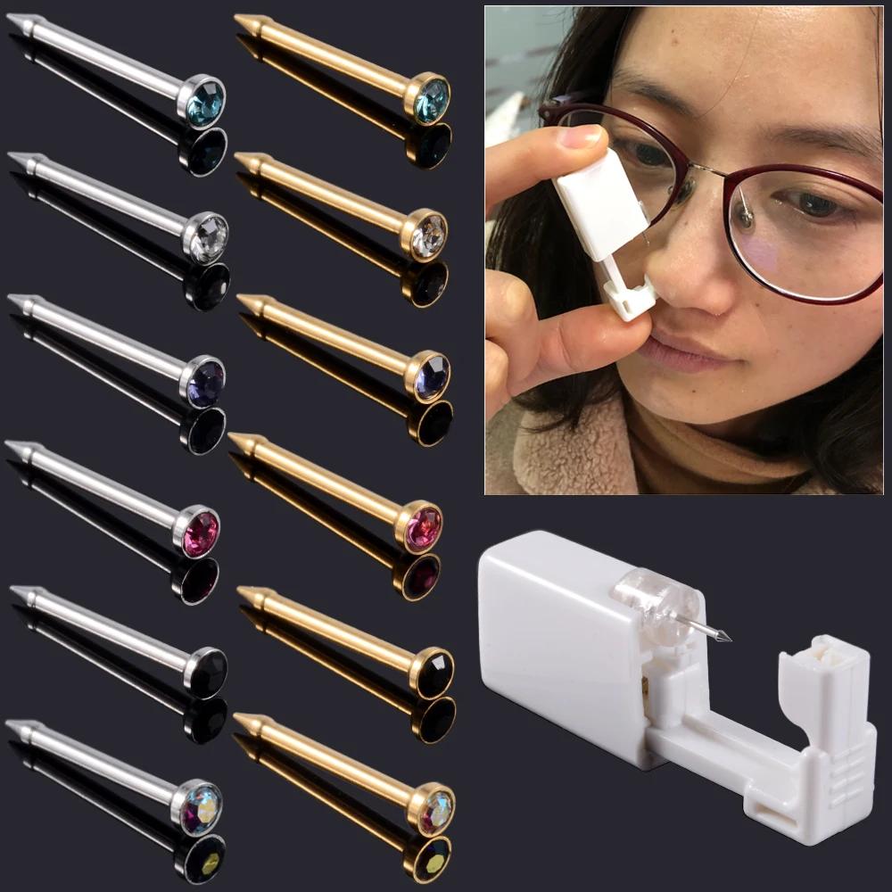 1 Unit Disposable Safe Sterile Piercing Unit For Gem Nose Studs Piercing Gun Piercer Tool Machine Kit Earring Studs Body Jewelry 1