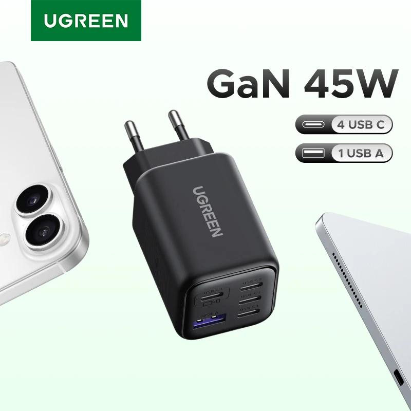 UGREEN 45W GaN Charger PD 3.0 UFSC PPS 5 Ports For iPhone 17 16 15 Pro Max Samsung S25 Xiaomi Tablet iPad Air USB C Fast Charger 1