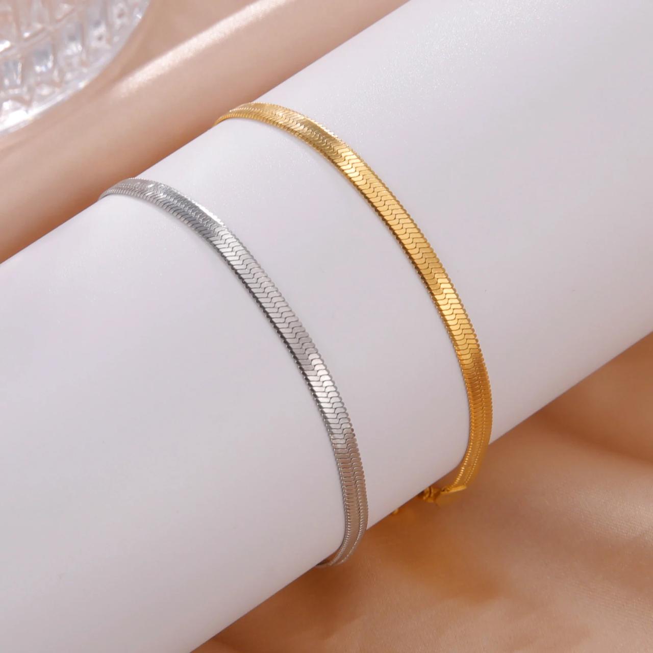 Cazador Stainless Steel Snake Chain Bracelet for Women Gold Color Friendship Minimalist Bracelets Trendy Jewelry Mother Day Gift 1