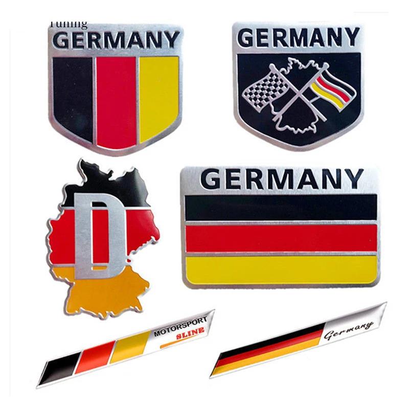 3D Aluminium Auto Car Emblem Germany German Flag Logo Grille Badge Decal Sticker 1