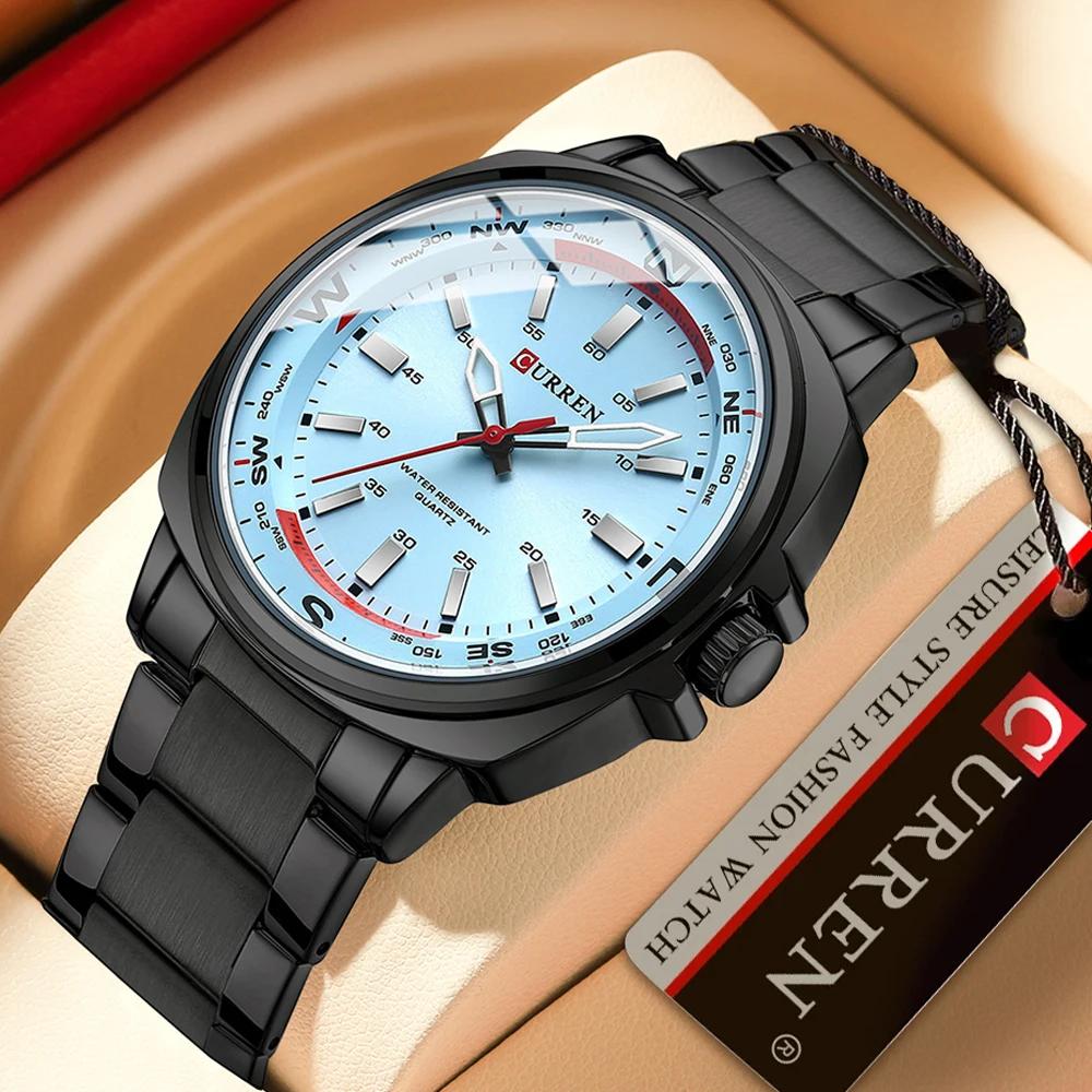 CURREN New Watches for Men Top Brand Luxury Fashion Business Quartz Men’s Wristwatch Stainless Steel Waterproof Sports Clock 1