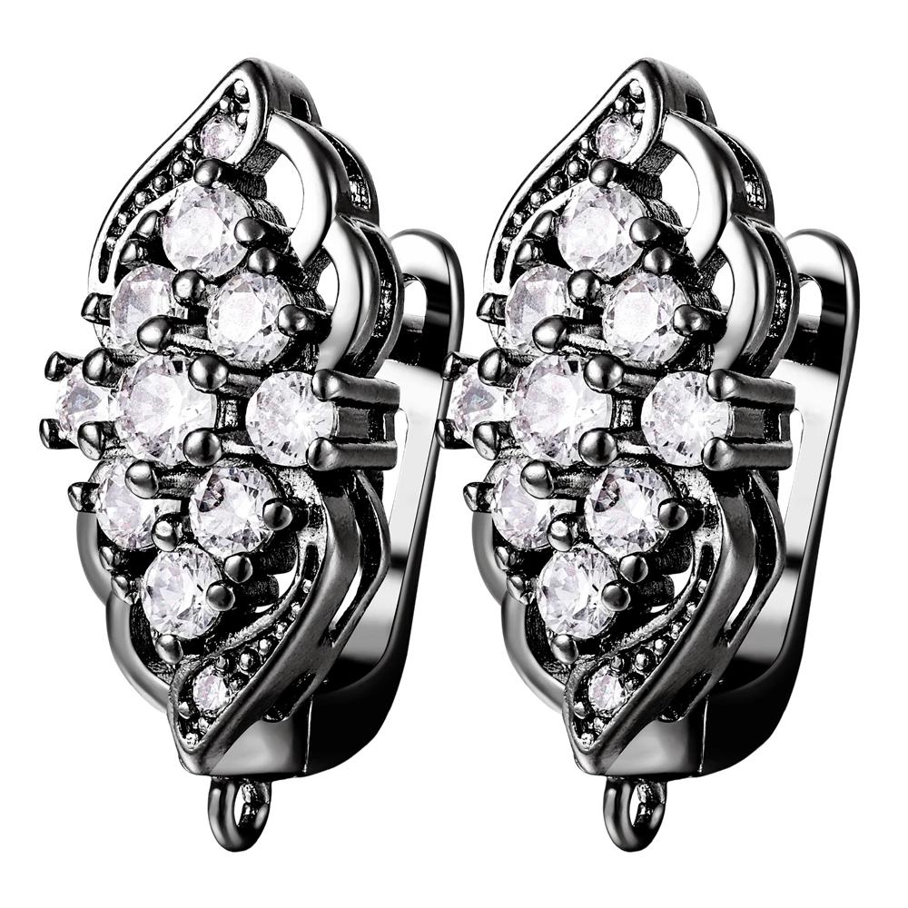 Juya Handmade Decorative CZ Basic Fastener Hooks Earring Locks Accessories For DIY Luxury Women's Dangle Charms Earrings Making 1
