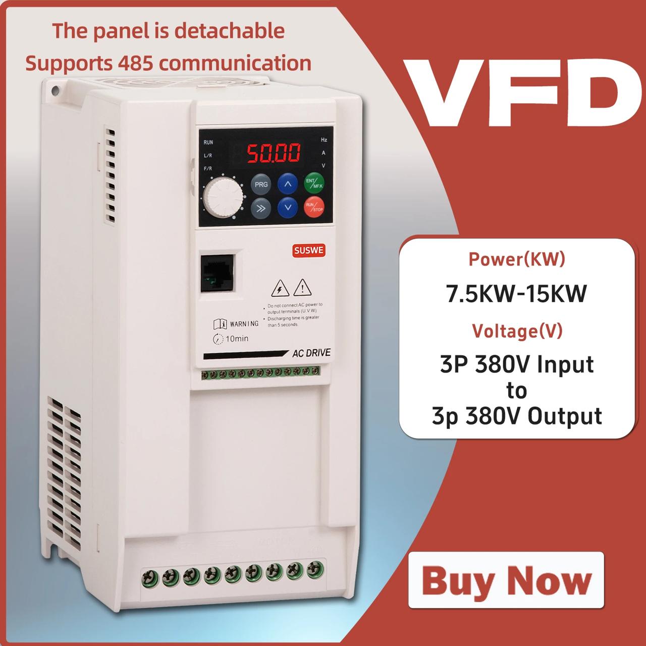 Frequency Converter For Motor 380V 7.5KW -15KW1 Phase 380V Input to Three Output 380V 50hz/60hz AC Drive VFD Frequency Inverter 1