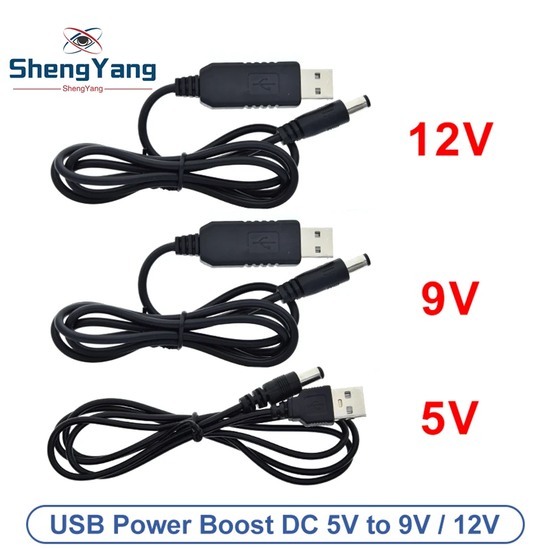TZT 1/3/5PCS Usb Power Boost Line Dc 5v 9v 12v Step Up Module Usb Converter Adapter Cable 2.1x5.5mm Plug