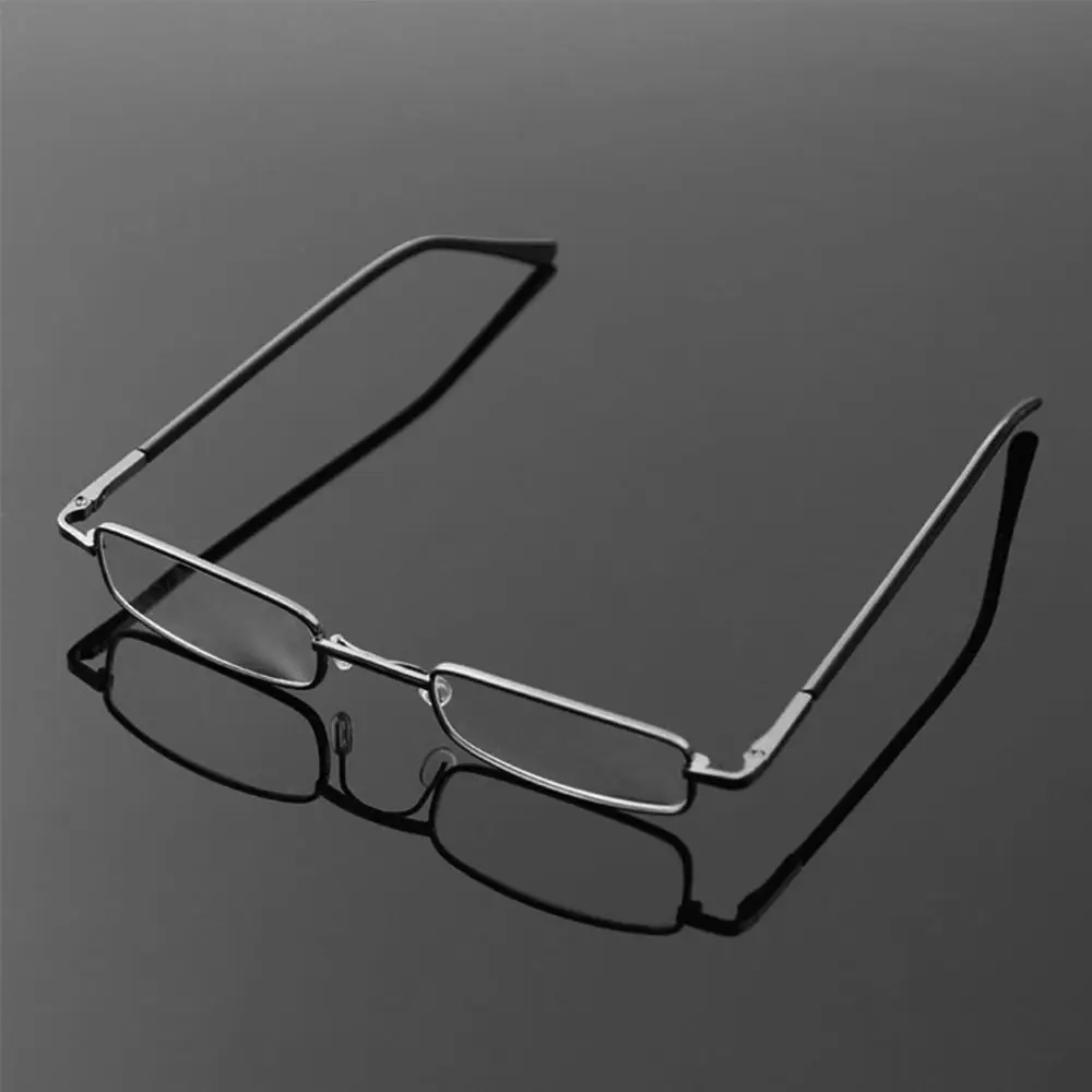 Portable Eye Protection Reading Glasses Ultralight Metal Square Eyeglasses Optical Spectacle Eyeglass for Men Women
