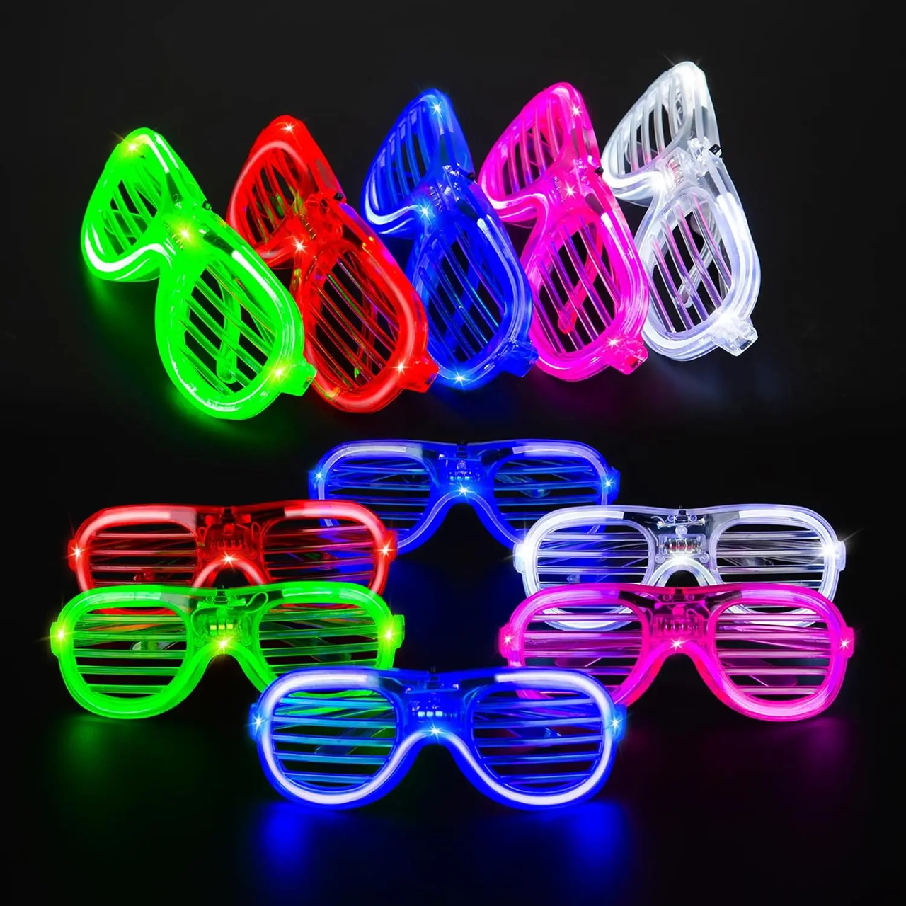 Wholesale Price Wedding Glasses Costumes Accessory Glasses Bar Dance Night Sunglasses Flashing Neon Shutter Glasses