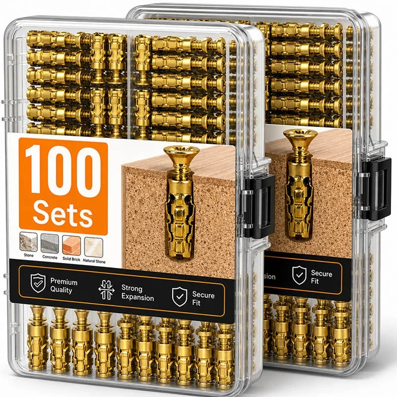 Wholesale Self Tapping Expansion Tube Drilling Plug Bolts 6×14mm Stone Screws Set for Concrete Drywall Anchor Fasteners Tools