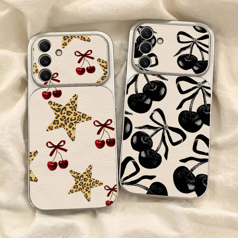 Cherry Silicone Case For Samsung A57 5G A56 A55 A17 A16 A15 A54 A53 A37 A36 A35 A07 A27 S26 Ultra S25 Plus S23 S24 FE Cover