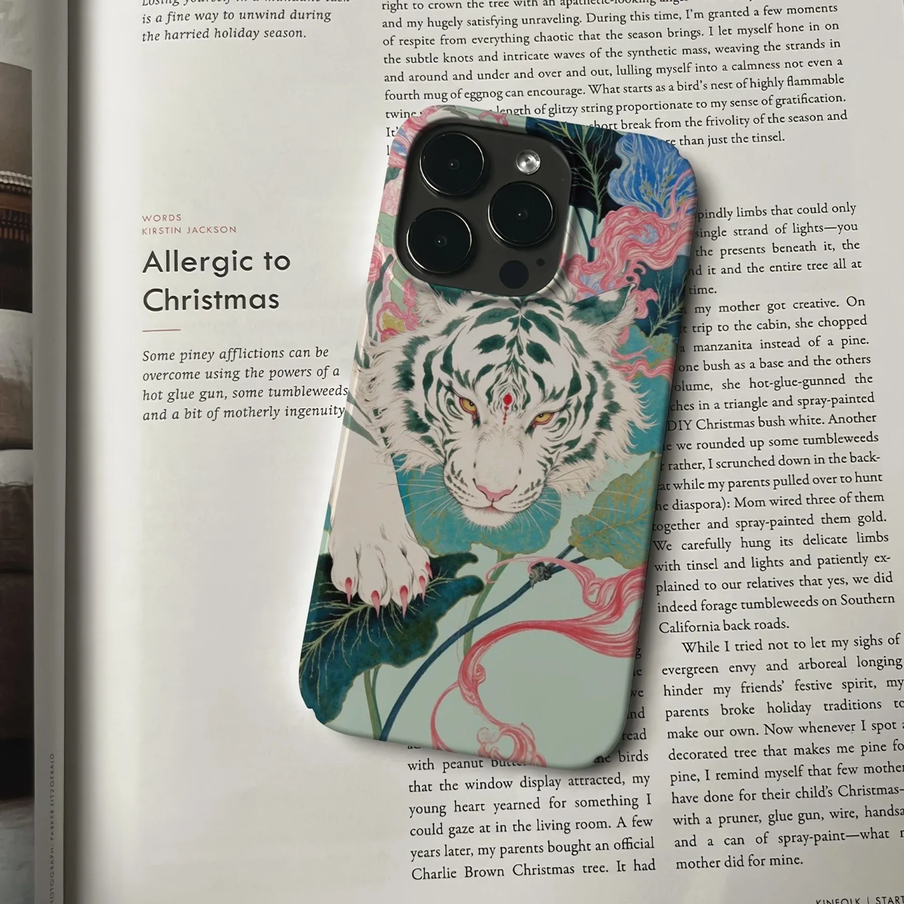 Traditional Chinese Painting Artistic White Tiger Mythical Phone Case for iPhone 17 16 15 14 11 12 13 Pro Max Plus Back Cover