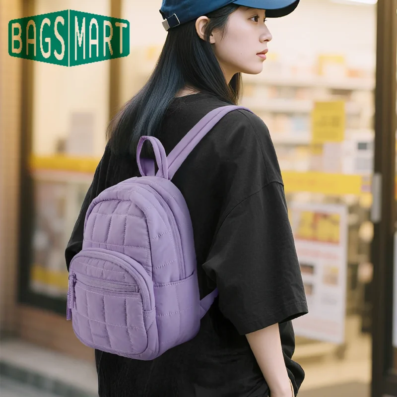 BAGSMART Small Backpacks Women Cute Girl College Book Bag Multi-function Mini Daypack for leisure Travel Simple Female Backpack