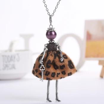YLWHJJ brand doll cute pendant necklace for wemen long chain hot fashion jewelry rhinestone Exaggerated feather dress necklace 18