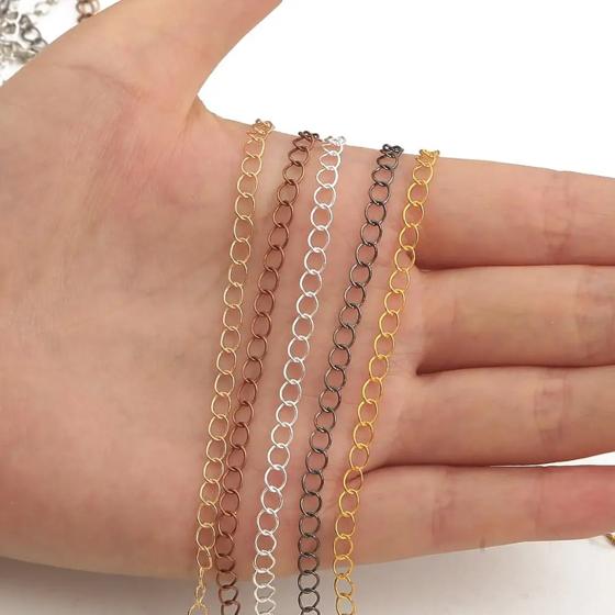 5m/lot 2.5 2.8 3.6 4.8 mm Open Link Ring Extended Extension Necklace Chains Tail Extender Chain For DIY Jewelry Making Supplies 6