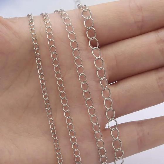 5m/lot 2.5 2.8 3.6 4.8 mm Open Link Ring Extended Extension Necklace Chains Tail Extender Chain For DIY Jewelry Making Supplies 4