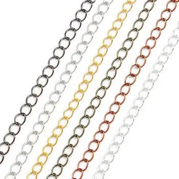 5m/lot 2.5 2.8 3.6 4.8 mm Open Link Ring Extended Extension Necklace Chains Tail Extender Chain For DIY Jewelry Making Supplies 1