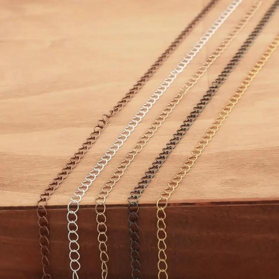 5m/lot 2.5 2.8 3.6 4.8 mm Open Link Ring Extended Extension Necklace Chains Tail Extender Chain For DIY Jewelry Making Supplies 5