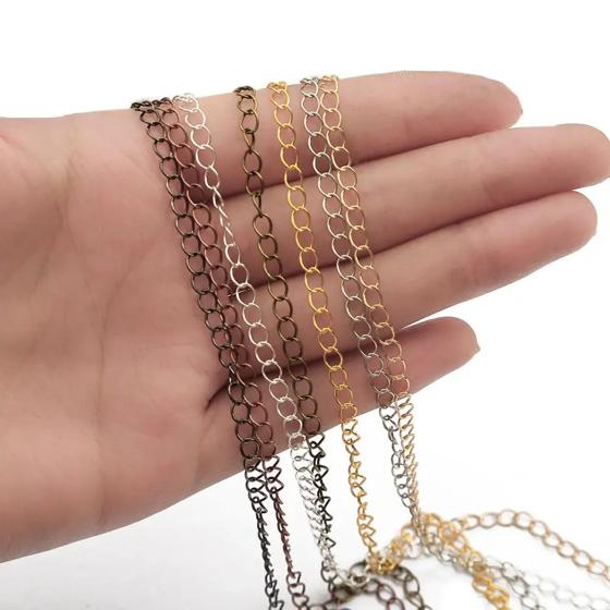 5m/lot 2.5 2.8 3.6 4.8 mm Open Link Ring Extended Extension Necklace Chains Tail Extender Chain For DIY Jewelry Making Supplies 2