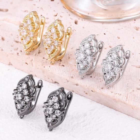 Juya Handmade Decorative CZ Basic Fastener Hooks Earring Locks Accessories For DIY Luxury Women's Dangle Charms Earrings Making 6