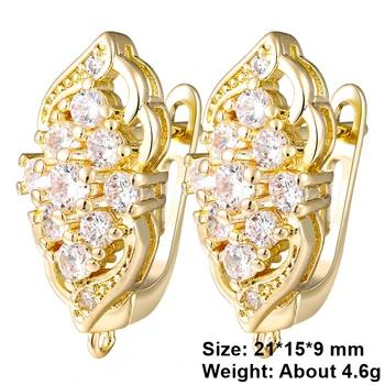 Juya Handmade Decorative CZ Basic Fastener Hooks Earring Locks Accessories For DIY Luxury Women's Dangle Charms Earrings Making 24