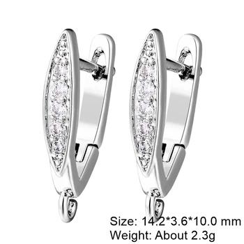 Juya Handmade Decorative CZ Basic Fastener Hooks Earring Locks Accessories For DIY Luxury Women's Dangle Charms Earrings Making 14