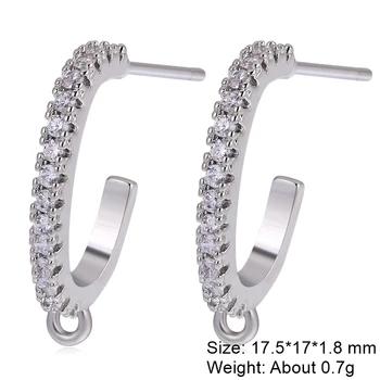 Juya Handmade Decorative CZ Basic Fastener Hooks Earring Locks Accessories For DIY Luxury Women's Dangle Charms Earrings Making 19