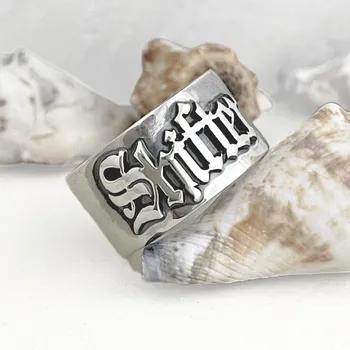 12MM Men' Gothic Rings Personalized Old English Hip-hop Name Ring Customized Couple Wedding Rings Stainless Steel Jewelry Gift 1
