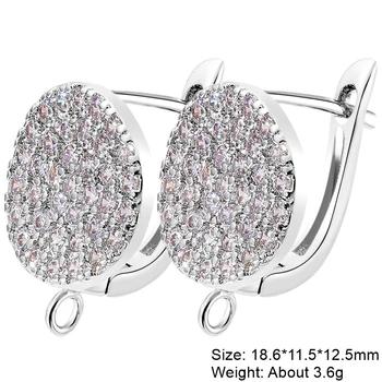 Juya Handmade Decorative CZ Basic Fastener Hooks Earring Locks Accessories For DIY Luxury Women's Dangle Charms Earrings Making 17