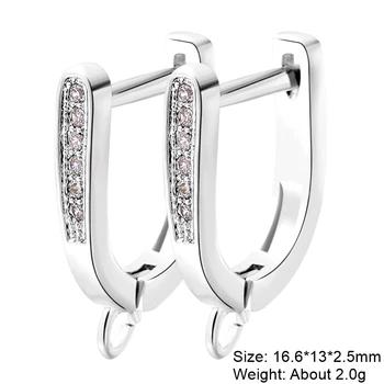 Juya Handmade Decorative CZ Basic Fastener Hooks Earring Locks Accessories For DIY Luxury Women's Dangle Charms Earrings Making 39
