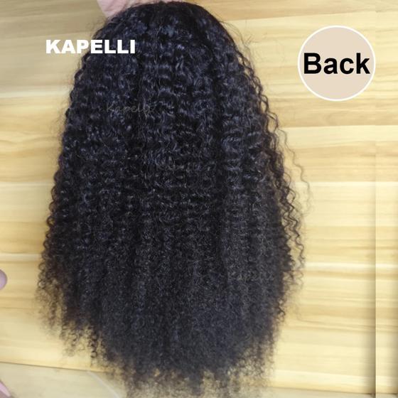 Half Wig Human Hair Wigs 180% Half Wig Kinky Curly Human Hair Wigs 3 In 1 Invisible Hairline Wear Go With Drawstring Seamless 3