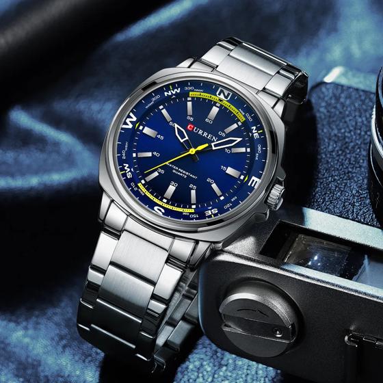 CURREN New Watches for Men Top Brand Luxury Fashion Business Quartz Men’s Wristwatch Stainless Steel Waterproof Sports Clock 5