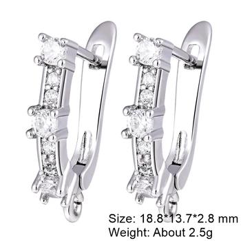 Juya Handmade Decorative CZ Basic Fastener Hooks Earring Locks Accessories For DIY Luxury Women's Dangle Charms Earrings Making 27
