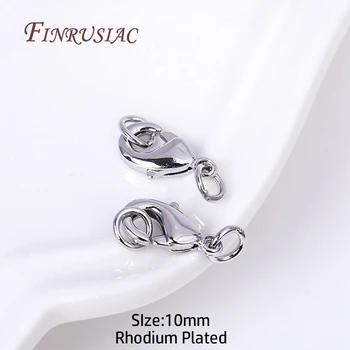 10Pcs Wholesale Lobster Clasps with 2 Closed Rings Hooks Connectors Clasp For Bracelet Necklace DIY Jewelry Making Supplies 7