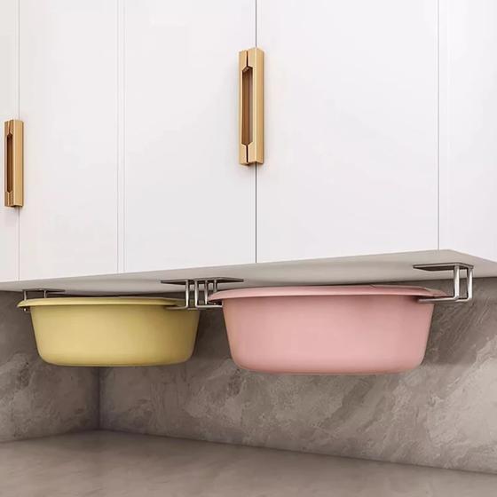 YM Portable Hidden Non-Porous Wall Mounted Kitchen Rack Stylish Pot Lid Rack Under the Cabinet Modern Cutting Board Storage Rack 6