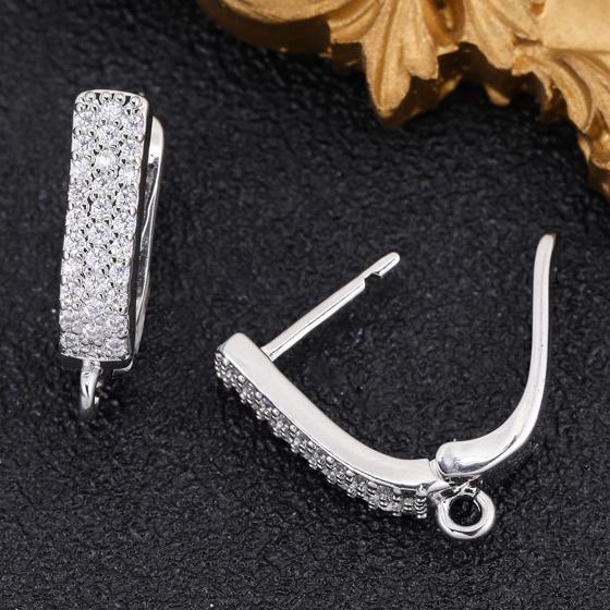 Juya Handmade Decorative CZ Basic Fastener Hooks Earring Locks Accessories For DIY Luxury Women's Dangle Charms Earrings Making 3