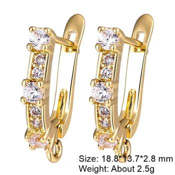 Juya Handmade Decorative CZ Basic Fastener Hooks Earring Locks Accessories For DIY Luxury Women's Dangle Charms Earrings Making 28