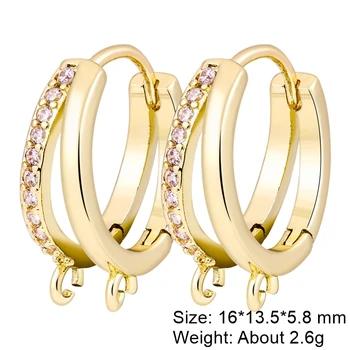 Juya Handmade Decorative CZ Basic Fastener Hooks Earring Locks Accessories For DIY Luxury Women's Dangle Charms Earrings Making 34
