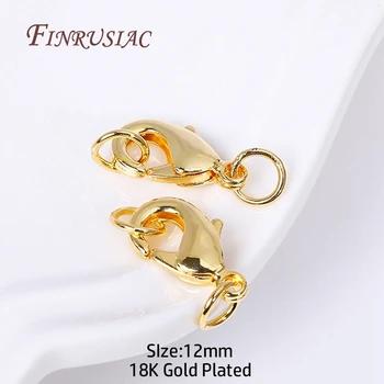10Pcs Wholesale Lobster Clasps with 2 Closed Rings Hooks Connectors Clasp For Bracelet Necklace DIY Jewelry Making Supplies 9