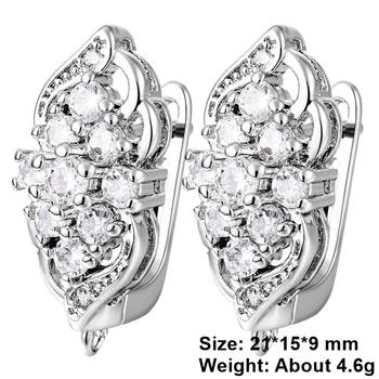 Juya Handmade Decorative CZ Basic Fastener Hooks Earring Locks Accessories For DIY Luxury Women's Dangle Charms Earrings Making 23