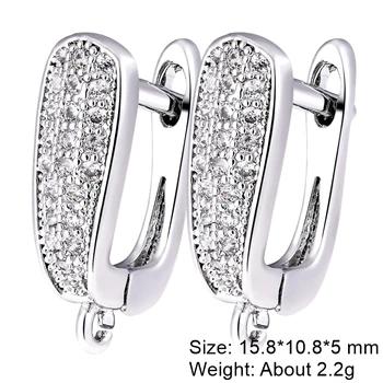 Juya Handmade Decorative CZ Basic Fastener Hooks Earring Locks Accessories For DIY Luxury Women's Dangle Charms Earrings Making 9