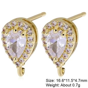 Juya Handmade Decorative CZ Basic Fastener Hooks Earring Locks Accessories For DIY Luxury Women's Dangle Charms Earrings Making 22