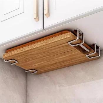 YM Portable Hidden Non-Porous Wall Mounted Kitchen Rack Stylish Pot Lid Rack Under the Cabinet Modern Cutting Board Storage Rack 1