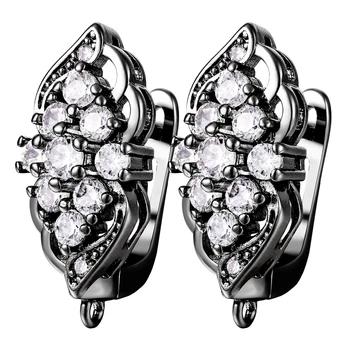 Juya Handmade Decorative CZ Basic Fastener Hooks Earring Locks Accessories For DIY Luxury Women's Dangle Charms Earrings Making 1