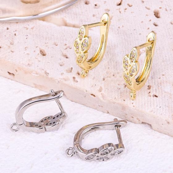 Juya Handmade Decorative CZ Basic Fastener Hooks Earring Locks Accessories For DIY Luxury Women's Dangle Charms Earrings Making 5