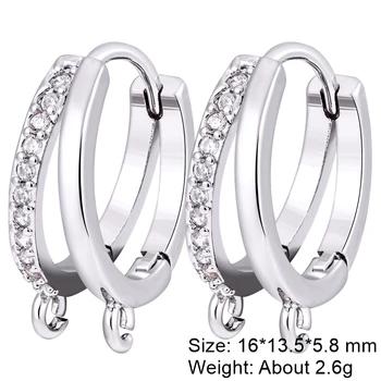 Juya Handmade Decorative CZ Basic Fastener Hooks Earring Locks Accessories For DIY Luxury Women's Dangle Charms Earrings Making 33