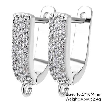 Juya Handmade Decorative CZ Basic Fastener Hooks Earring Locks Accessories For DIY Luxury Women's Dangle Charms Earrings Making 16