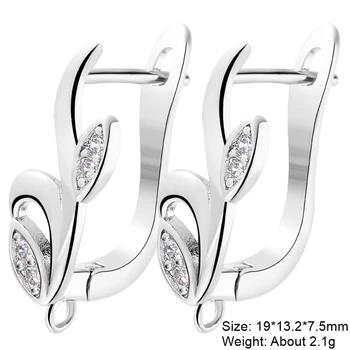 Juya Handmade Decorative CZ Basic Fastener Hooks Earring Locks Accessories For DIY Luxury Women's Dangle Charms Earrings Making 18