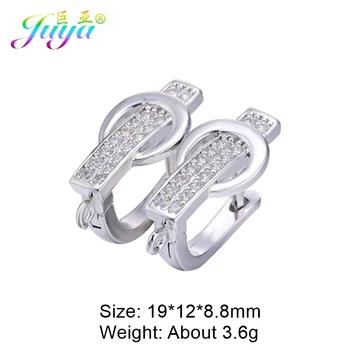 Juya Handmade Decorative CZ Basic Fastener Hooks Earring Locks Accessories For DIY Luxury Women's Dangle Charms Earrings Making 13