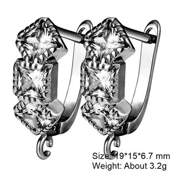 Juya Handmade Decorative CZ Basic Fastener Hooks Earring Locks Accessories For DIY Luxury Women's Dangle Charms Earrings Making 31