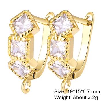 Juya Handmade Decorative CZ Basic Fastener Hooks Earring Locks Accessories For DIY Luxury Women's Dangle Charms Earrings Making 25